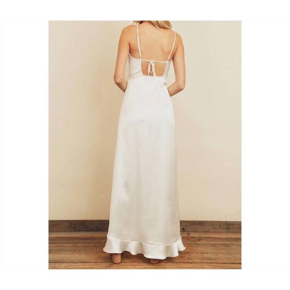 DRESS FORUM kelsey asymmetrical ruffle hem maxi dress in white 4 - Picture 2 of 12